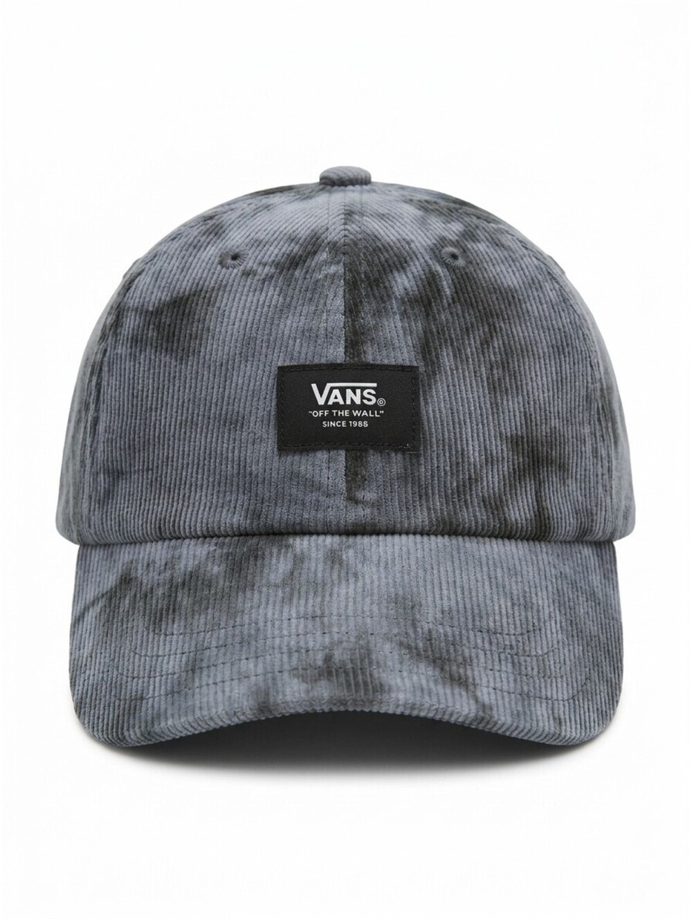 Vans Burgis Curved Brim Corduroy Cap Hat NWT Black Tie Dye Grey Adjustable OSFM